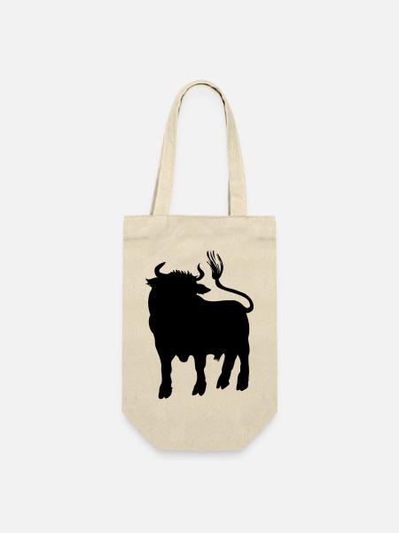 Stierschattenbild, Logofarm oder Metzger - Geschenkbeutel für Flaschen - Natur