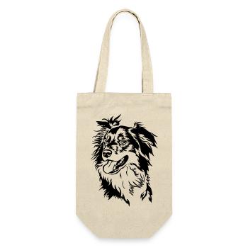 Tête de Border Collie - Sac à bouteille - nature - Devant