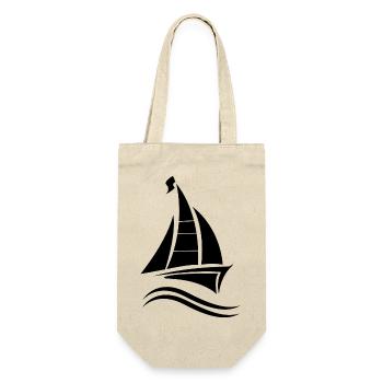 Segeln Segelboot Segelschein - Geschenkbeutel für Flaschen - Natur - Vorne