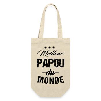 Meilleur papou du monde t-shirt grand-père - Sac à bouteille - nature - Devant