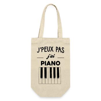 T-shirt j'peux pas j'ai piano idée cadeau humour - Sac à bouteille - nature - Devant