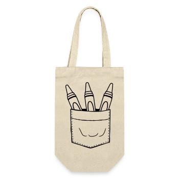 Emportez des crayons de cire avec vous sur la poche de poitrine - Sac à bouteille - nature - Devant