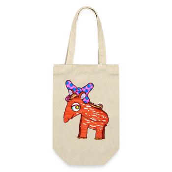 Tapir Mädchen - Geschenkbeutel für Flaschen - Natur - Vorne