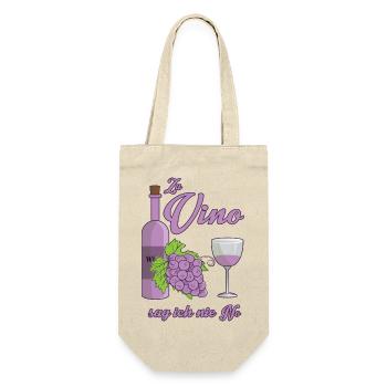 Wein Liebhaber - Geschenkbeutel für Flaschen - Natur - Vorne