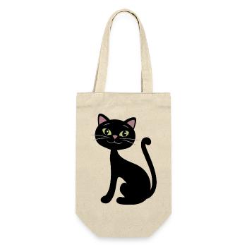 Happy black cat - Gift Bag for Bottles - nature - Front