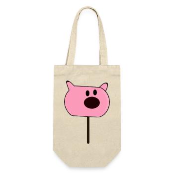 Eis am Stiel Schweinegesicht - Geschenkbeutel für Flaschen - Natur - Vorne