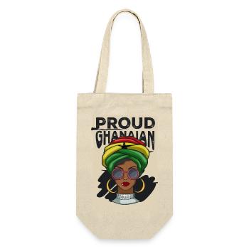 Ghana Ghanaer Flagge Frau Prinzessin I Geschenk - Geschenkbeutel für Flaschen - Natur - Vorne