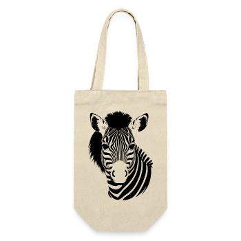 Fun Zebra Cartoon Funny Nature Animal Safari 21 - Gift Bag for Bottles - nature - Front