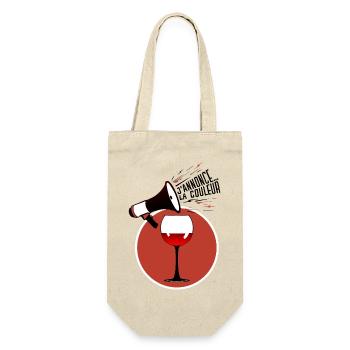 vin rouge annonce couleur alcool humour porte voix - Sac à bouteille - nature - Devant