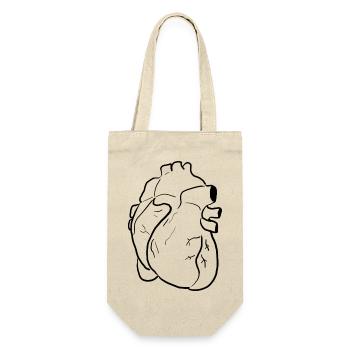 Heart - Gift Bag for Bottles - nature - Front