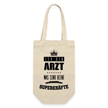arzt superkräfte - Geschenkbeutel für Flaschen - Natur - Vorne