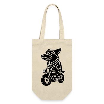 Funny dog biker - Gift Bag for Bottles - nature - Front