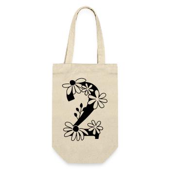 Zahl 2 - Geschenkbeutel für Flaschen - Natur - Vorne