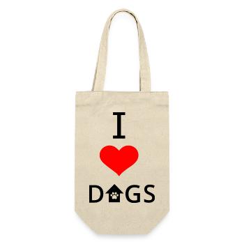 Dog Hund - Geschenkbeutel für Flaschen - Natur - Vorne