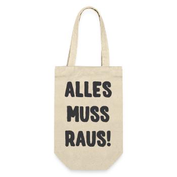 ALLES MUSS RAUS! - Geschenkbeutel für Flaschen - Natur - Vorne