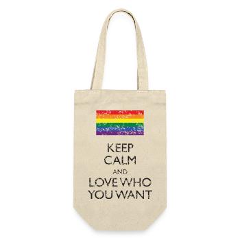 Gay Pride - Geschenkbeutel für Flaschen - Natur - Vorne