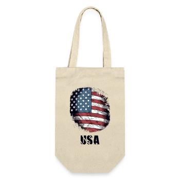 USA-Flagge - Geschenkbeutel für Flaschen - Natur - Vorne