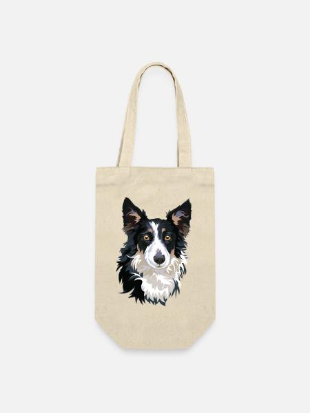chien border collie - Sac à bouteille - nature