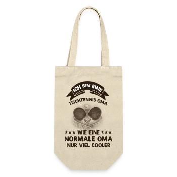Ich bin eine Tischtennis Oma - Geschenkbeutel für Flaschen - Natur - Vorne