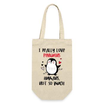 J’aime vraiment les humains Penguins pas tellement - Sac à bouteille - nature - Devant