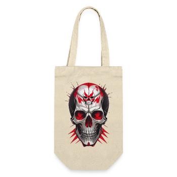 Totenkopf - Geschenkbeutel für Flaschen - Natur - Vorne