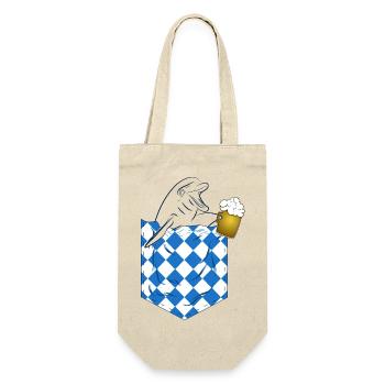 Dauphin dans Kirtag Pocket avec chope de bière - Sac à bouteille - nature - Devant