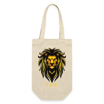 Lion - Geschenkbeutel für Flaschen - Natur - Vorne