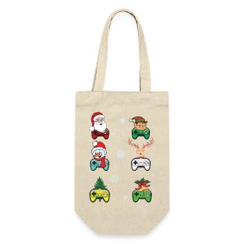 Festive Gaming Characters with Christmas Elements - Gift Bag for Bottles - nature - Front