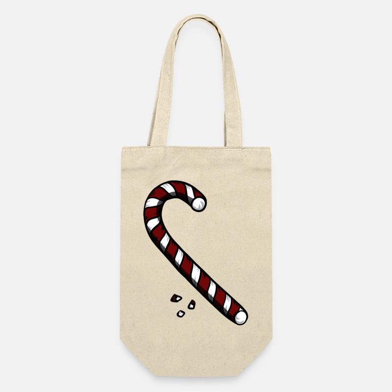 Candy Cane - Geschenkbeutel für Flaschen - Natur