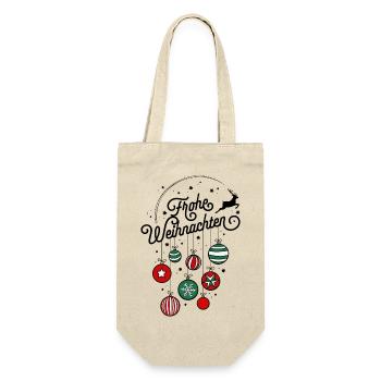 Frohe Weihnachten Ugly Christmas Sweater Geschenk - Geschenkbeutel für Flaschen - Natur - Vorne