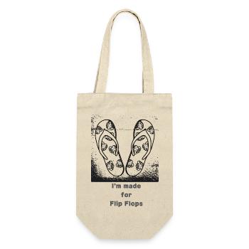 Vacation mood - I'm made for Flip Flops - Geschenkbeutel für Flaschen - Natur - Vorne