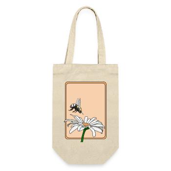 Gänseblümchen und Hummel - Geschenkbeutel für Flaschen - Natur - Vorne