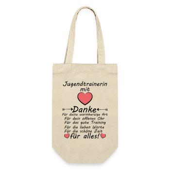 Jugendtrainerin Jugend Trainerin Danke Abschied - Geschenkbeutel für Flaschen - Natur - Vorne