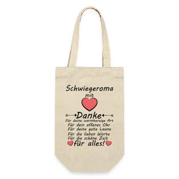 Schwiegeroma Danke für Alles Dankeschön sagen - Geschenkbeutel für Flaschen - Natur - Vorne