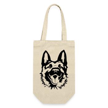 Deutscher Schäferhund - Geschenkbeutel für Flaschen - Natur - Vorne