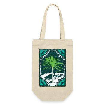 AWAY PALM TREE HOLIDAY BIRDS SEA WAVES SURF VINTAGE - Gift Bag for Bottles - nature - Front