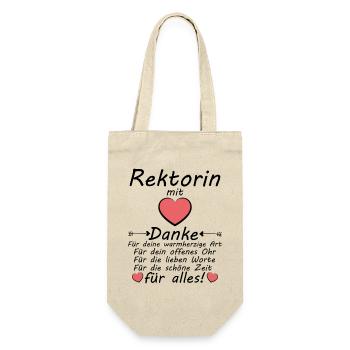 Danke an Rektorin Abschiedsgeschenk zum Abschied - Geschenkbeutel für Flaschen - Natur - Vorne