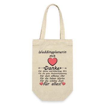 Danke an Weddingsplanerin Hochzeitsplanerin - Geschenkbeutel für Flaschen - Natur - Vorne