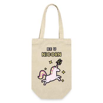 Be U Nicorn Grunge - Geschenkbeutel für Flaschen - Natur - Vorne