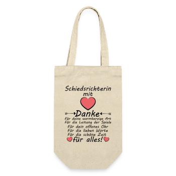 Schiedsrichterin Abschiedsgeschenk Danke Abschied - Geschenkbeutel für Flaschen - Natur - Vorne