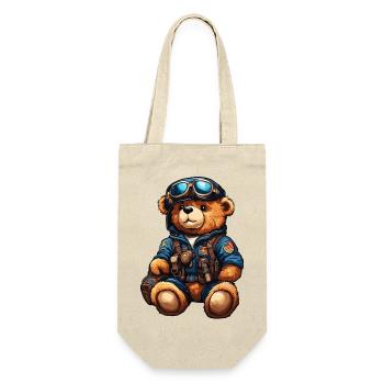 Teddybär / Kuscheltier / Stofftier / Geschenkidee - Geschenkbeutel für Flaschen - Natur - Vorne
