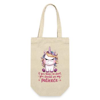 Mignonne petite licorne à la fin avec patience - Sac à bouteille - nature - Devant
