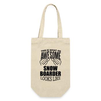 Snowboarden - Geschenkbeutel für Flaschen - Natur - Vorne