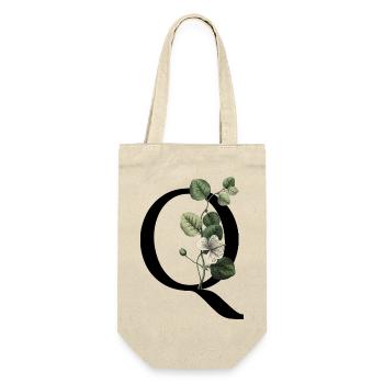 Letter Q Botanical Green - Gift Bag for Bottles - nature - Front