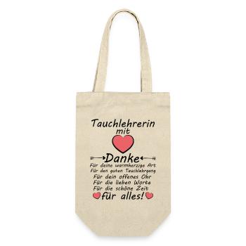 Tauchlehrerin Danke Dankeschön sagen zum Abschied - Geschenkbeutel für Flaschen - Natur - Vorne