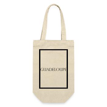 Guadeloupe, schlichter Statement Schriftzug - Geschenkbeutel für Flaschen - Natur - Vorne
