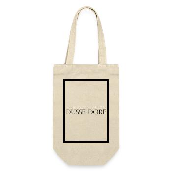 Düsseldorf, schlichter Statement Schriftzug - Geschenkbeutel für Flaschen - Natur - Vorne