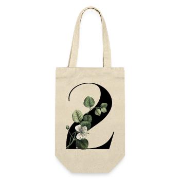 Numéro 2 floral vert -2e anniversaire floral - Sac à bouteille - nature - Devant