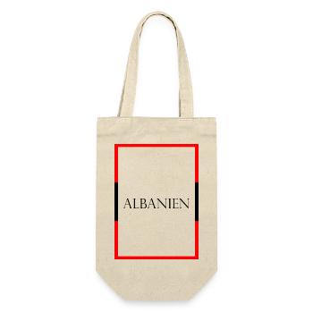 Albanie Albanie Lettrage de déclaration avec drapeau - Sac à bouteille - nature - Devant