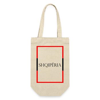 Albanien Shqipëria Statement Schriftzug mit Fahne - Geschenkbeutel für Flaschen - Natur - Vorne